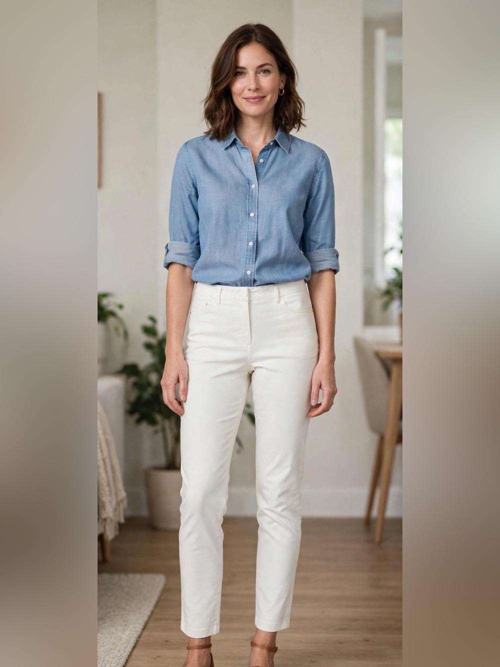 Kenneth Cole New York Ivory Cropped Ankle Pants
